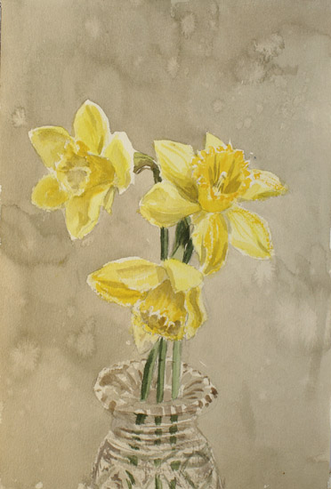 Daffodils in Crystal Vase
