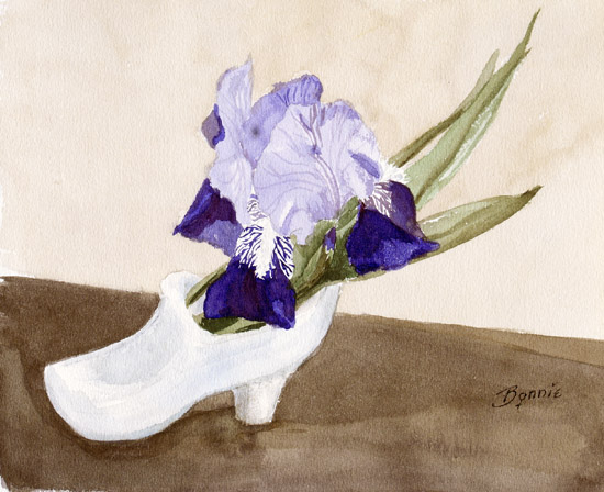 Iris in a Glass Slipper