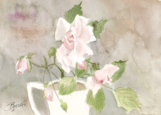 Pink Roses in Pitcher