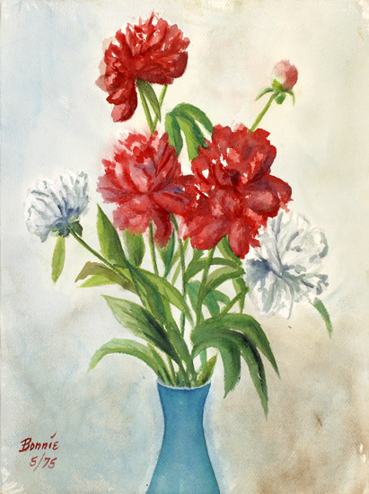 Red & White Peonies