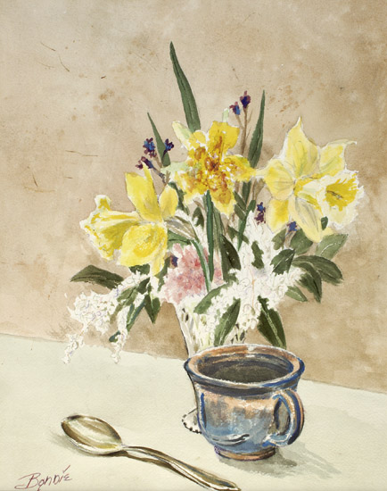 Teacup Spoon and Bouquet