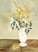 Forsythia in White Vase