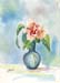 Orange Rose in Blue Vase