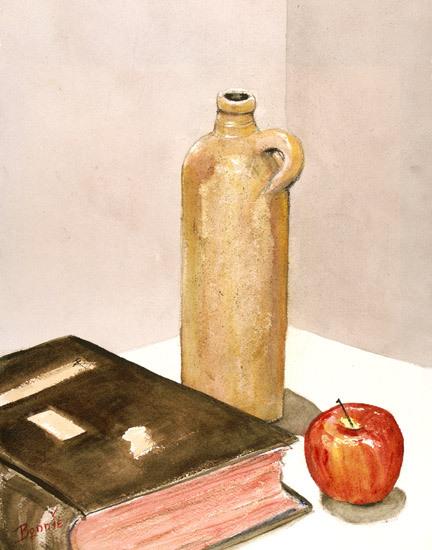 Apple, Bottle & Book
