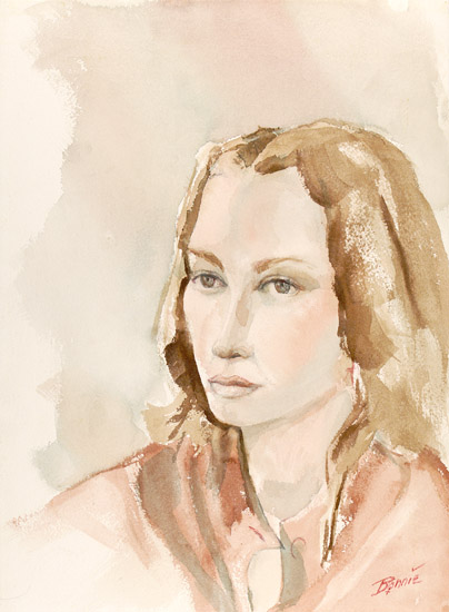 Woman in Orange Blouse