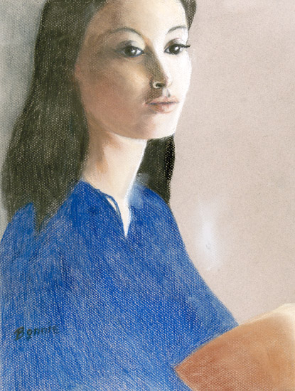 Woman in Saffire Blue